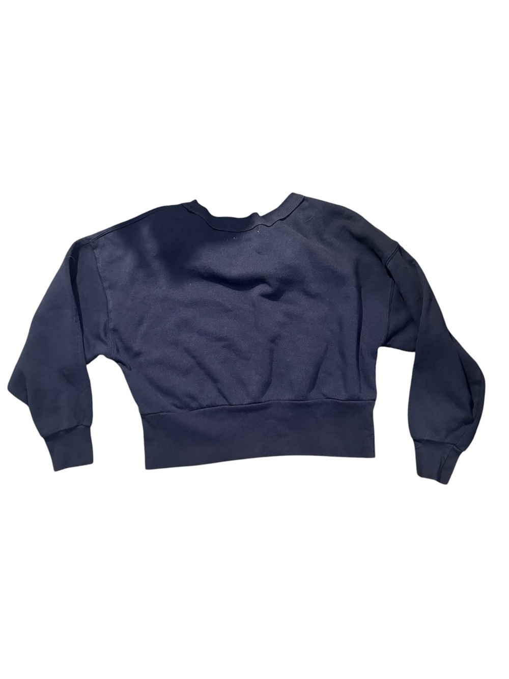 Grayson Threads Navy "It Girl" Cropped Crewneck Sweatshirt Size Large EUC - Picture 5 of 6